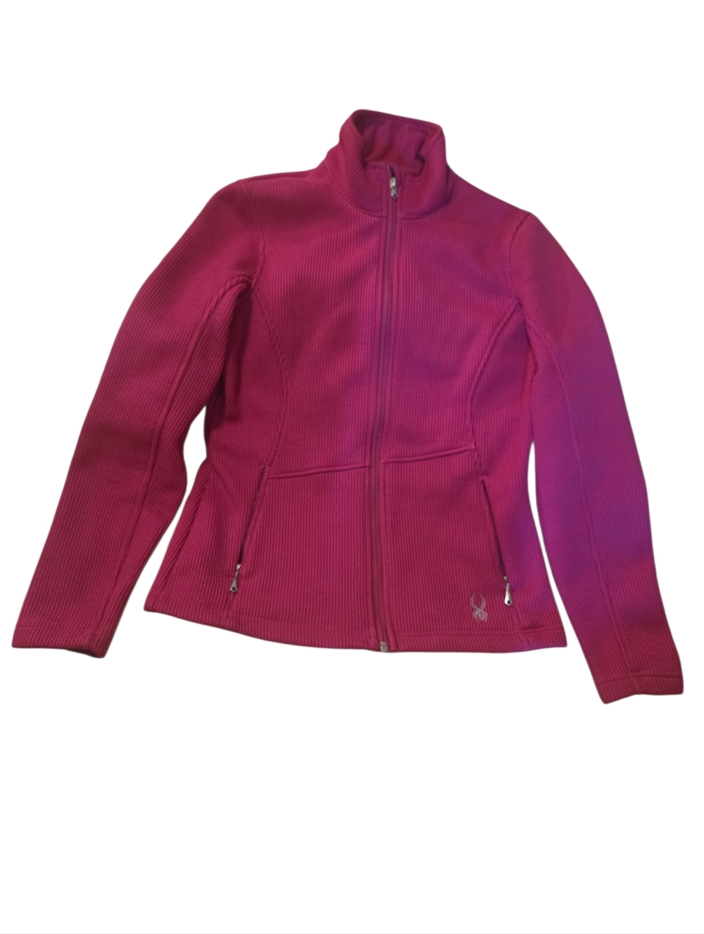 Spyder Core Women's Magenta Ribbed Full-Zip Jacket